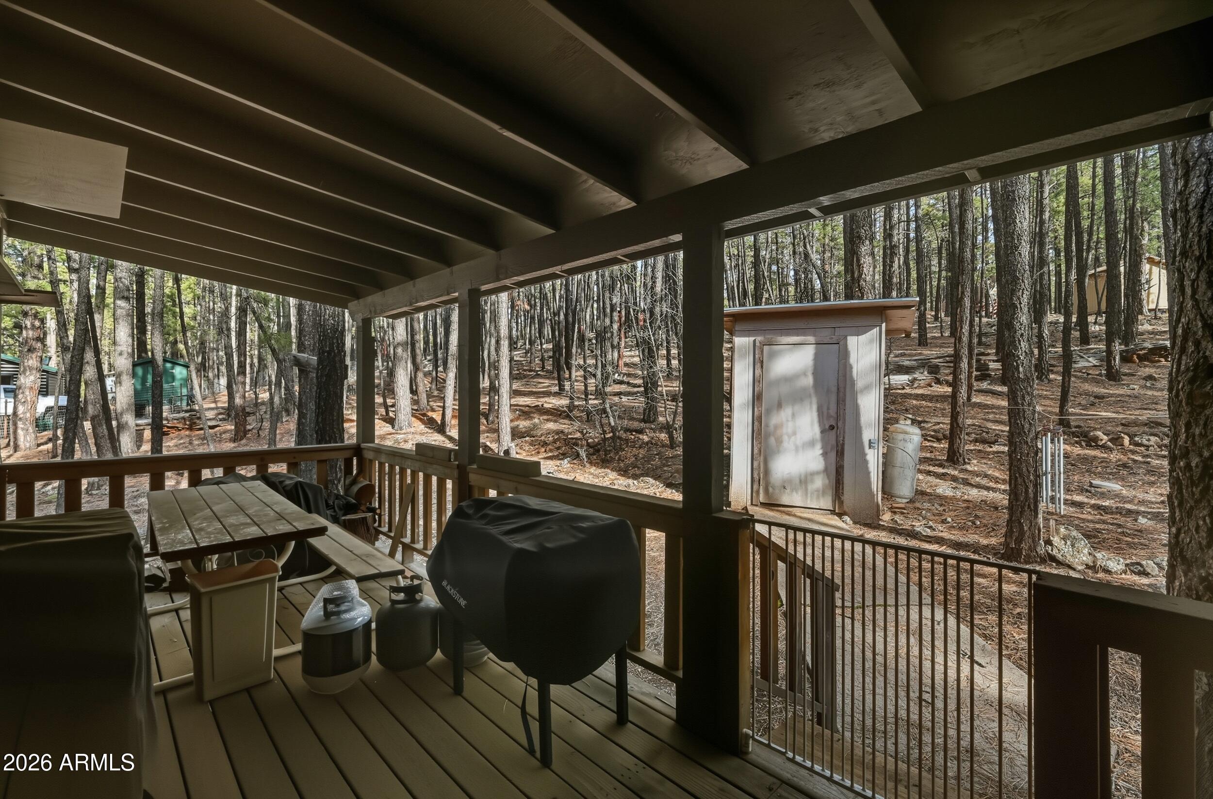 463 Long Valley Road Happy Jack, AZ 86024 - Photo 17 of 25 a view of a balcony with chairs
