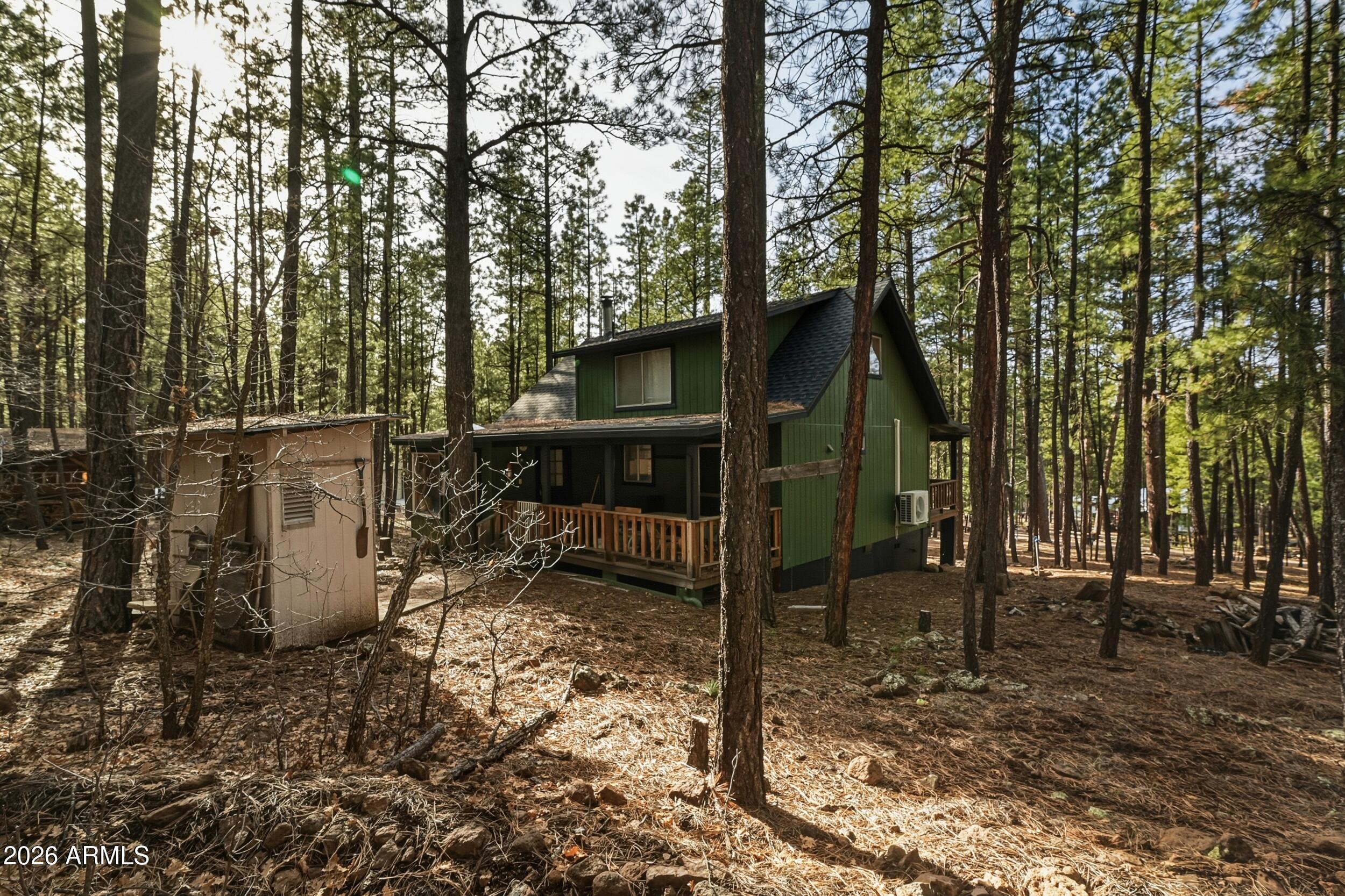 463 Long Valley Road Happy Jack, AZ 86024 - Photo 22 of 25 a view of a chairs and table in the backyard
