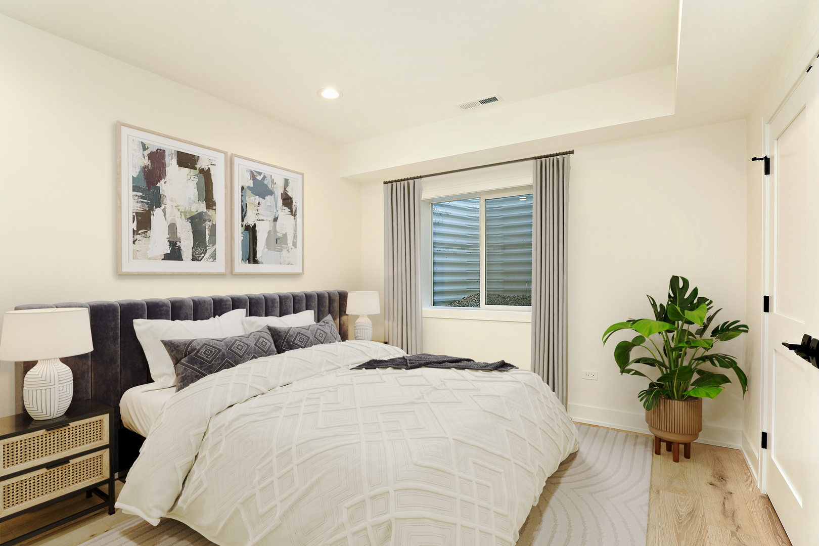 1060 Cedar Lane Northbrook, IL 60062 - Photo 24 of 31 a bedroom with a bed and a potted plant