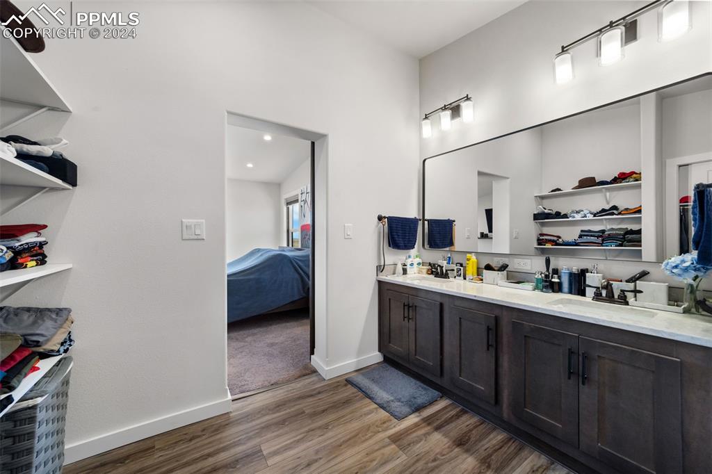 38640 Jones Road Rush, CO 80833 - Photo 20 of 41 a kitchen with lots of counter top space and wooden floor
