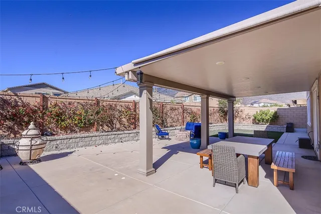 a view of a porch with a yard