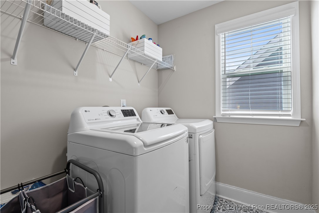 479 Kerr Lake Road Aberdeen, NC 28315 - Photo 26 of 43 a utility room with dryer and washer
