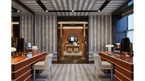 a view of a living room and bathroom