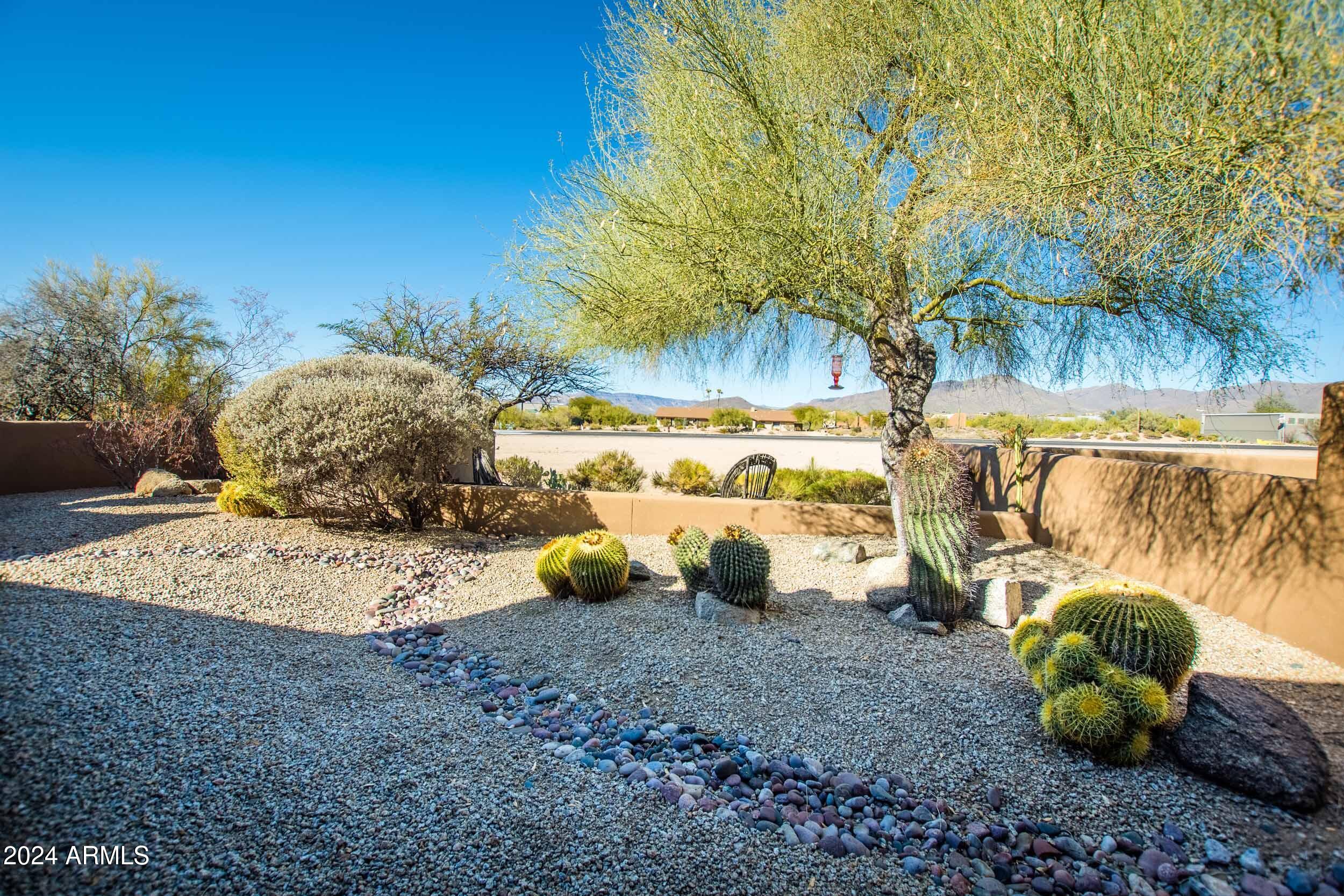 8502 East Cave Creek Road, Unit 10 Carefree, AZ 85377 - Photo 40 of 44 a view of a backyard with plants and trees