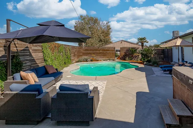 a outdoor space with furniture