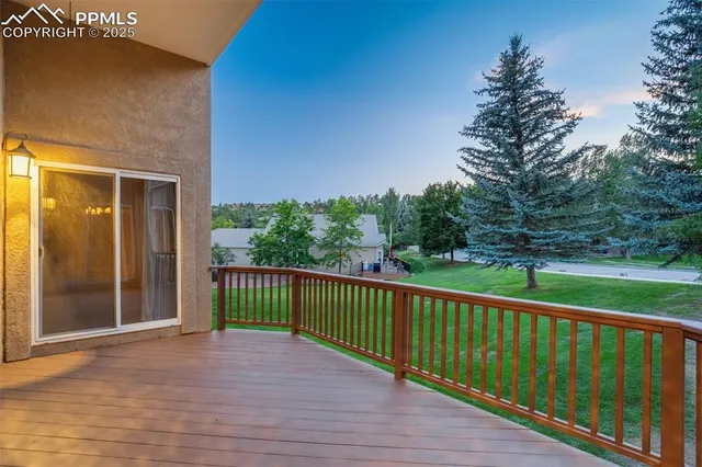 a view of wooden deck