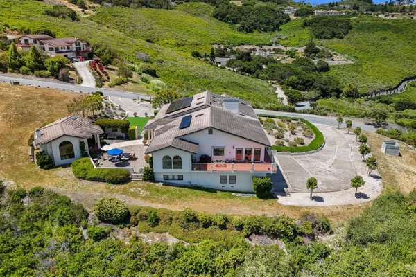 an aerial view of a house