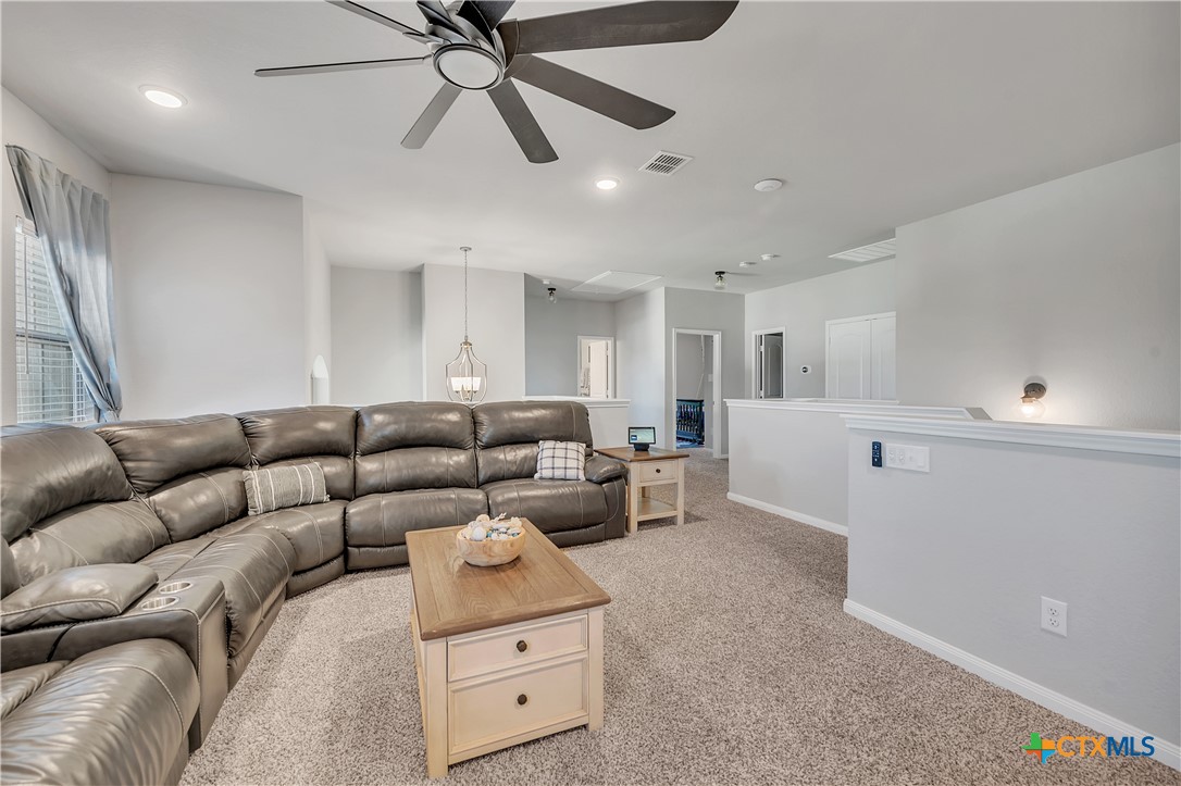 5010 Fallen Tree Drive Temple, TX 76502 - Photo 21 of 40 a living room with furniture and a ceiling fan