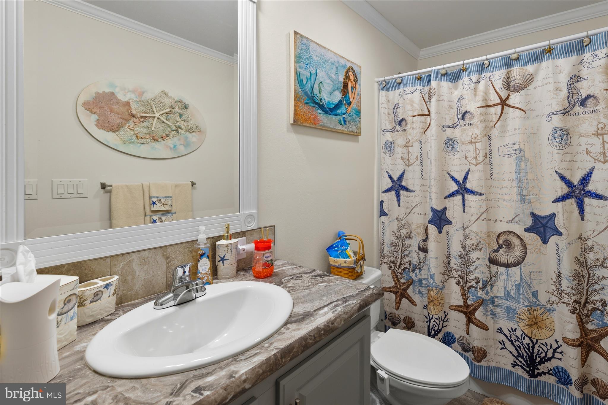 21933 Conrail Road Seaford, DE 19973 - Photo 16 of 35 a bathroom with a granite countertop sink mirror vanity and toilet