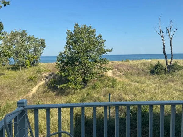 a view of a garden from a balcony