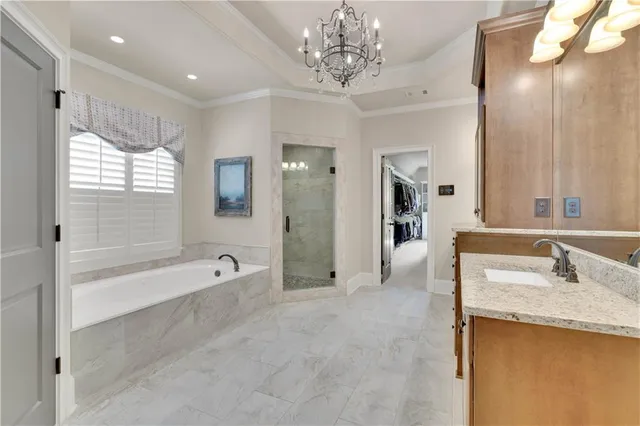 a view of a house with backyard sitting area and garden