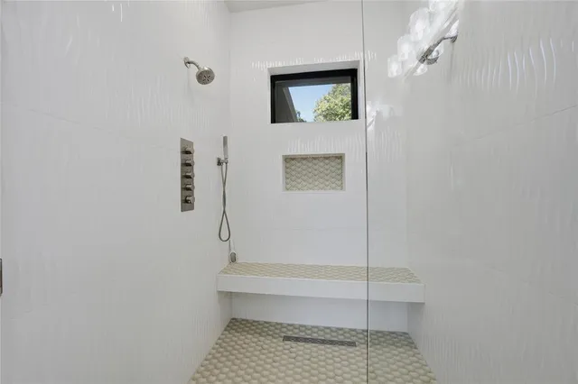 a bathroom with a shower