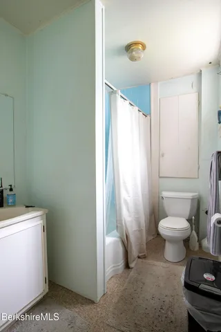 a bathroom with a toilet a sink and shower
