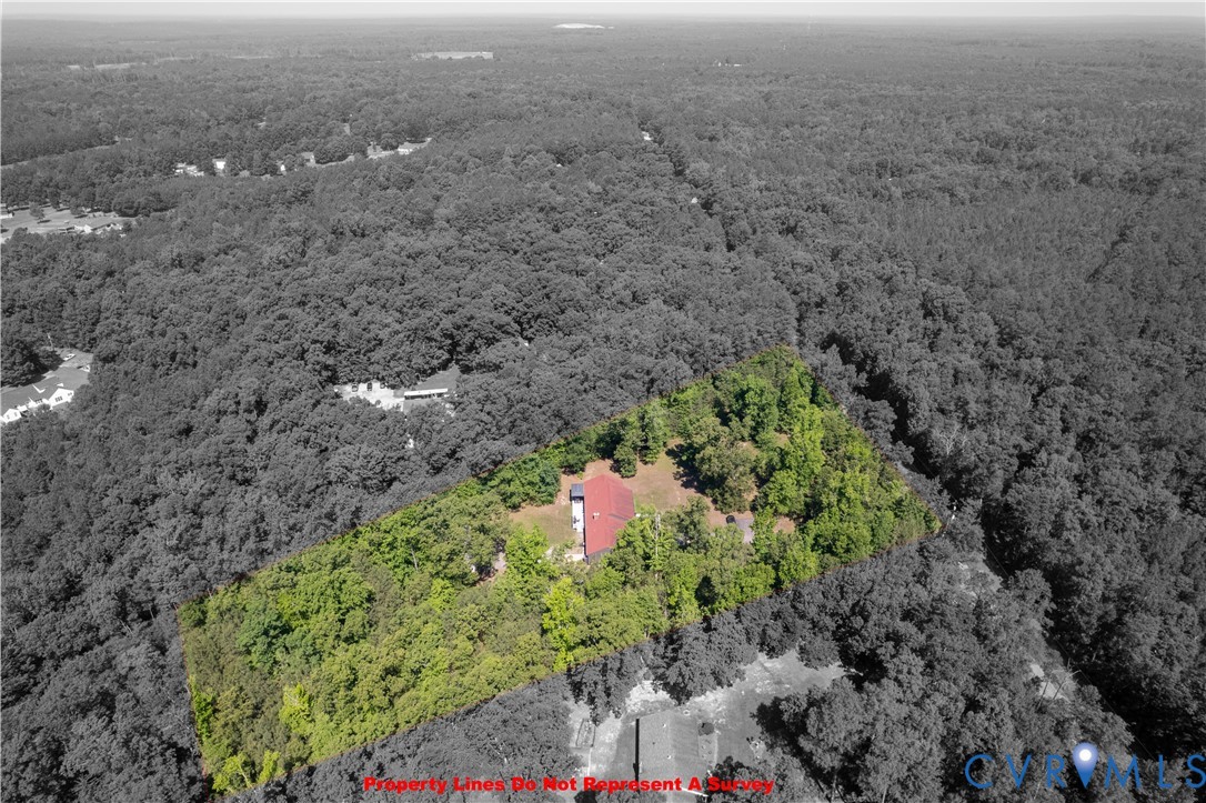 9820 Beaver Bridge Road Chesterfield, VA 23838 - Photo 6 of 54 Aerial view, colored portion highlights property l