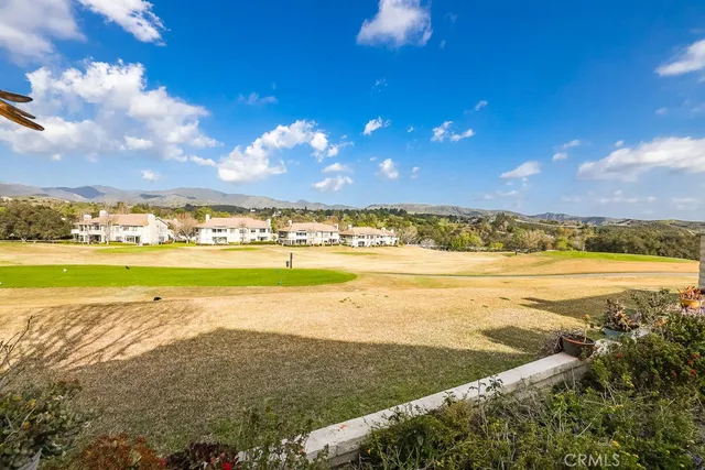 a view of an ocean and a building