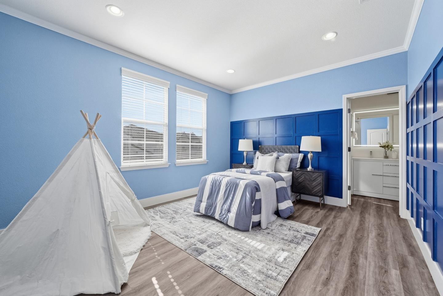 806 Mornington Court San Ramon, CA 94582 - Photo 47 of 58 a bedroom with a bed and wooden floor