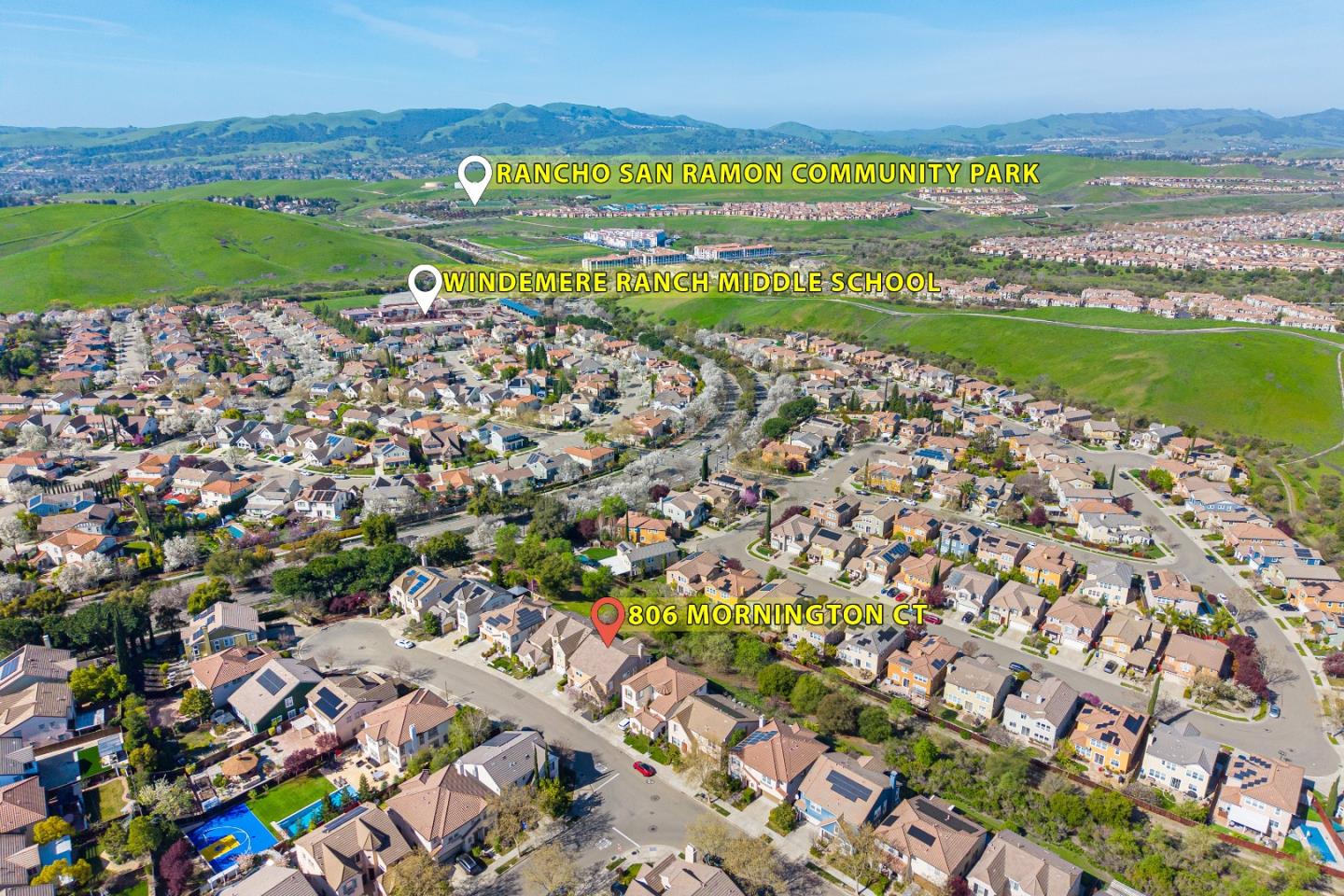 806 Mornington Court San Ramon, CA 94582 - Photo 54 of 58 a view of a city with an ocean