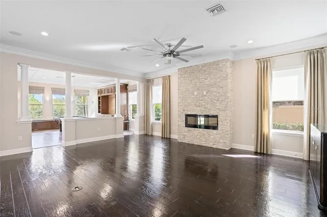a bathroom with a sink double vanity granite tub and shower