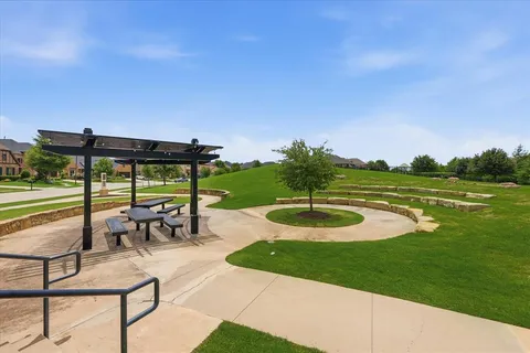 a view of outdoor space with seating