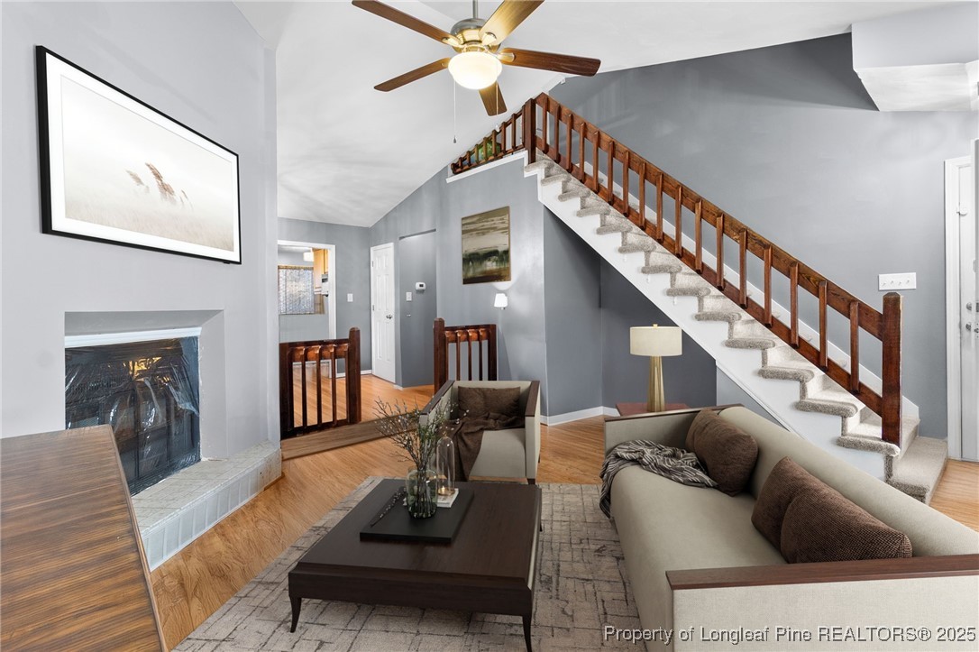 a living room with furniture