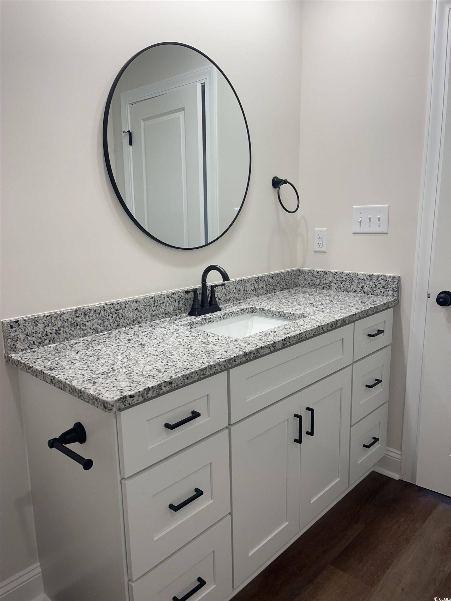 6922 Browns Way Shortcut Road Conway, SC 29527 - Photo 12 of 21 Bathroom featuring wood-type flooring and vanity