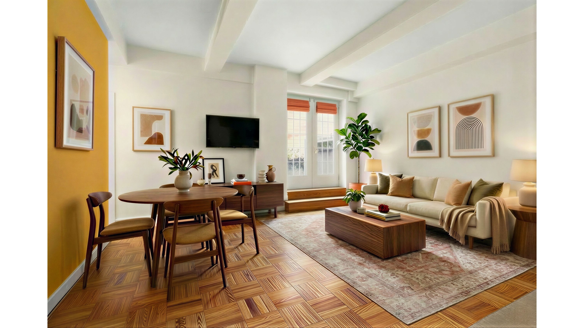 140 7th Avenue, Unit 1P Manhattan, NY 10011 - Photo 3 of 10 a living room with furniture and a flat screen tv
