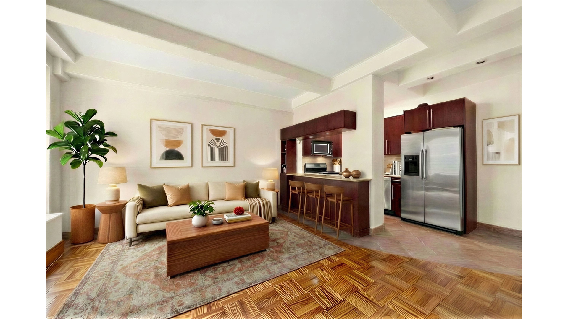 140 7th Avenue, Unit 1P Manhattan, NY 10011 - Photo 5 of 10 a living room with furniture and a couch