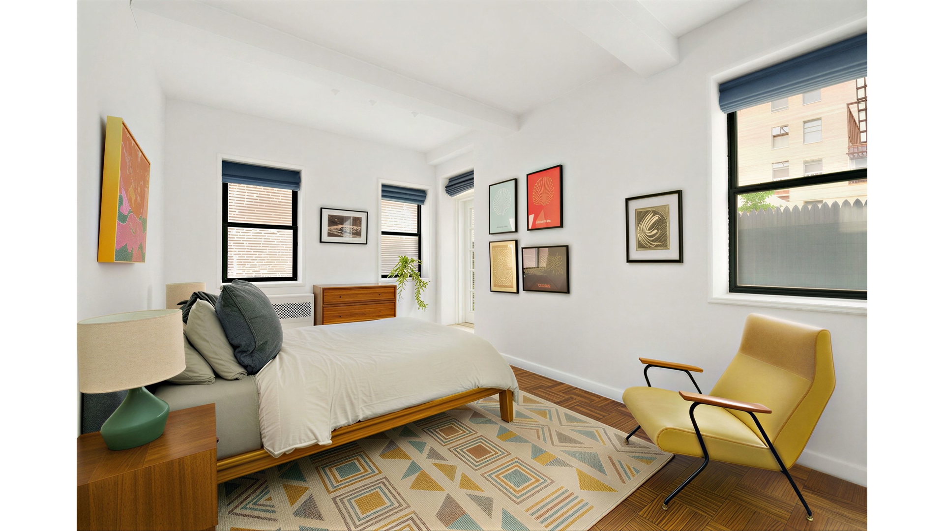 140 7th Avenue, Unit 1P Manhattan, NY 10011 - Photo 7 of 10 a bedroom with furniture and a bed