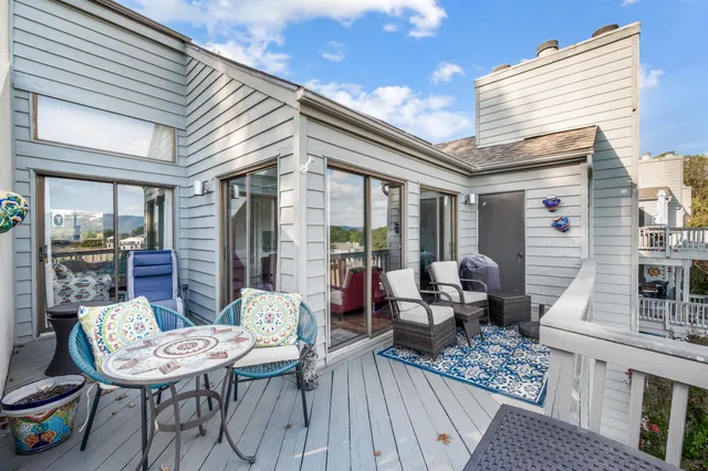 a view of swimming pool with an ocean view