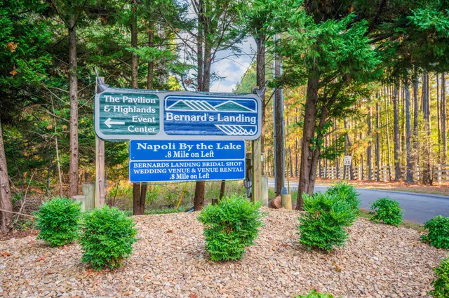 a view of a lake in middle of the town