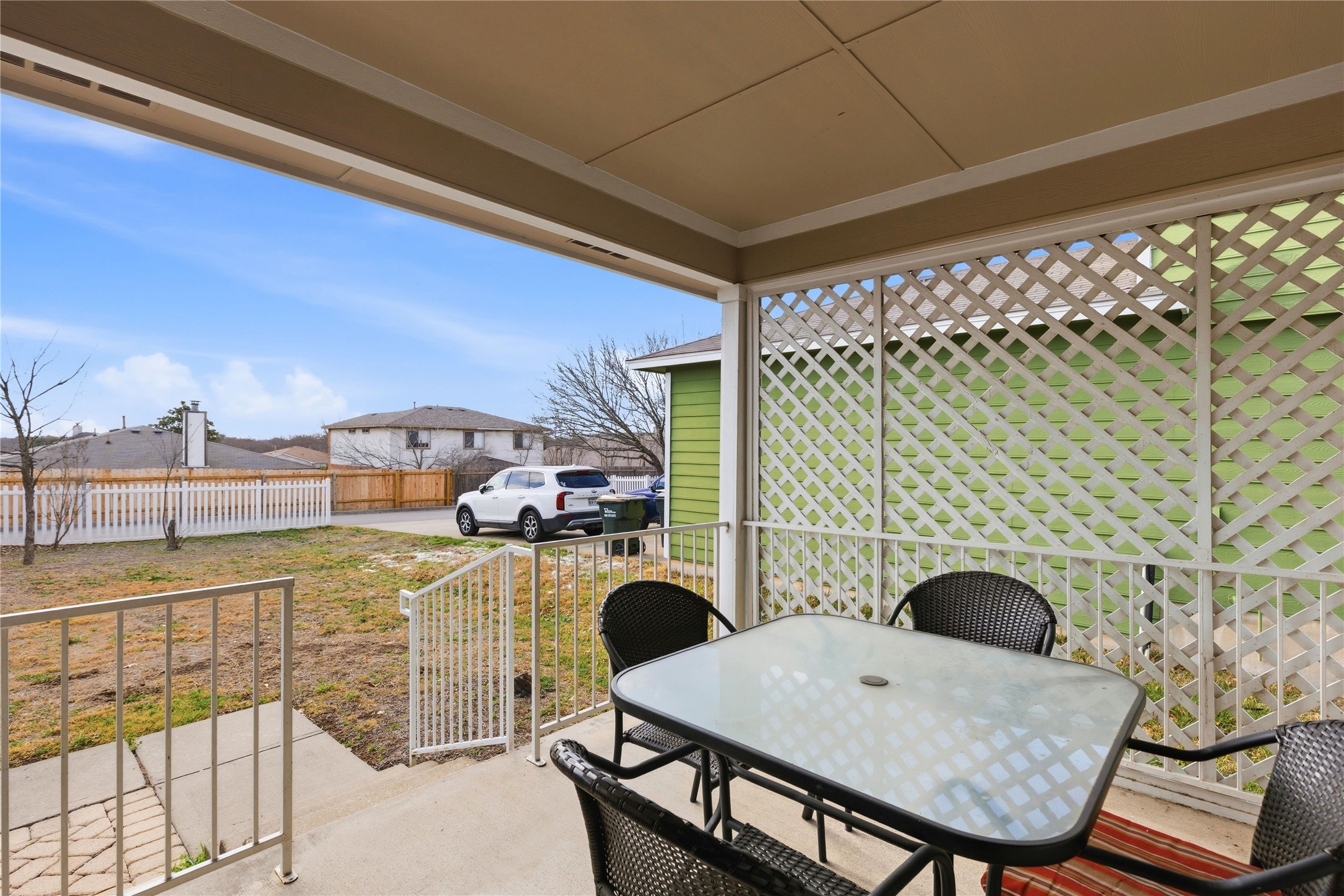 258 Hogan Kyle, TX 78640 - Photo 29 of 40 a view of a balcony dining table and chairs