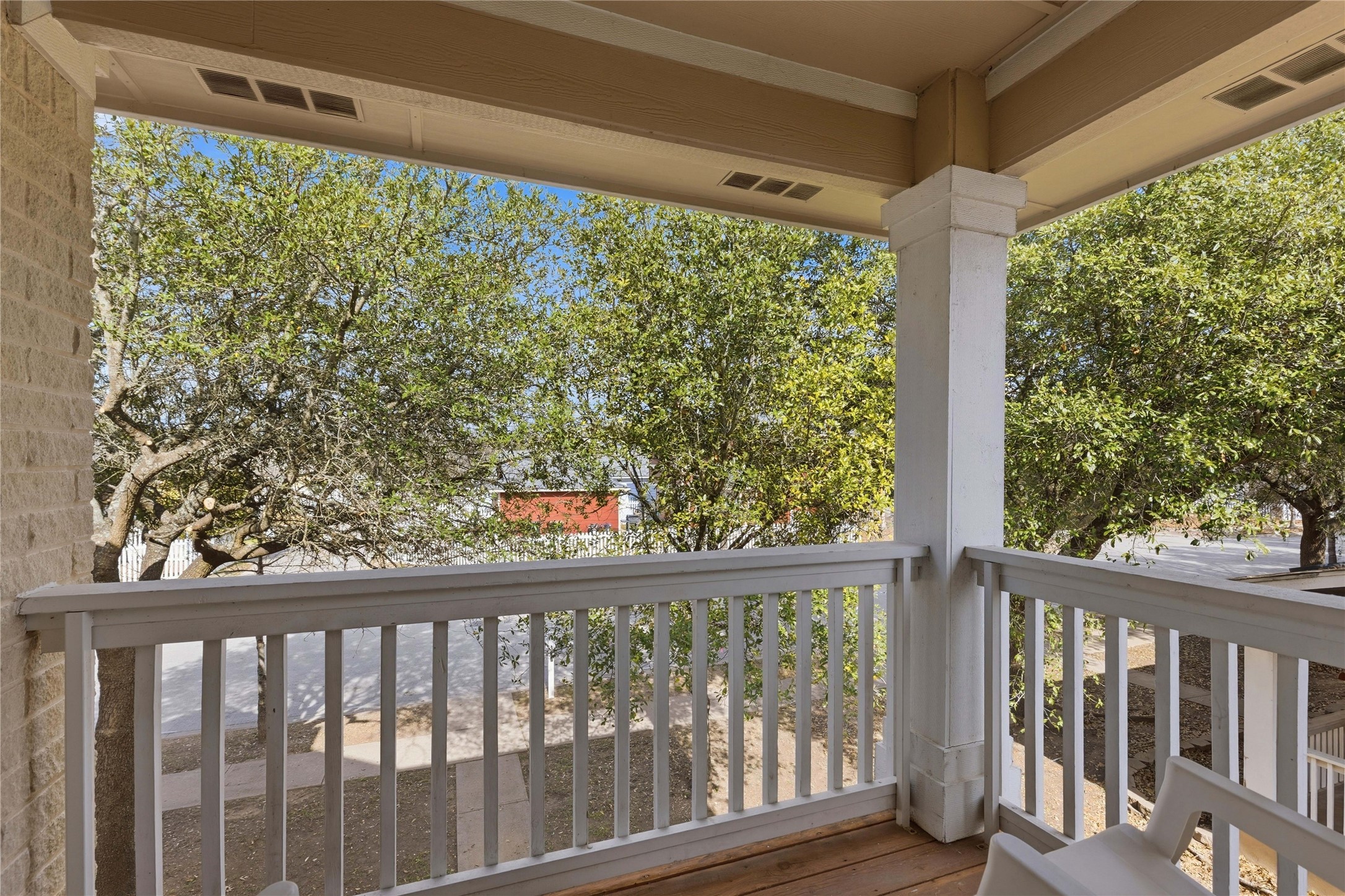 258 Hogan Kyle, TX 78640 - Photo 33 of 40 a view of a balcony with wooden floor