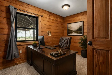 a living room with furniture