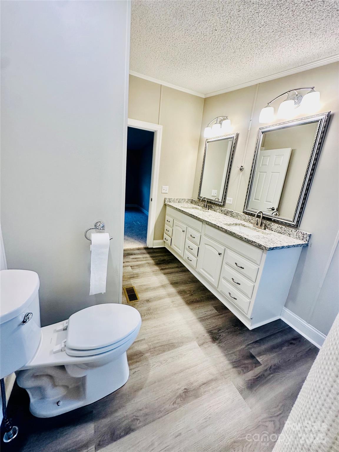 980 Olde Creek Trail Concord, NC 28025 - Photo 18 of 26 a bathroom with a toilet a sink and mirror