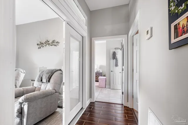 a view of a terrace with a lake view