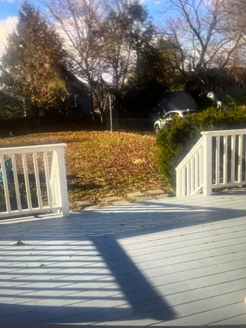 a view of a lake from a yard