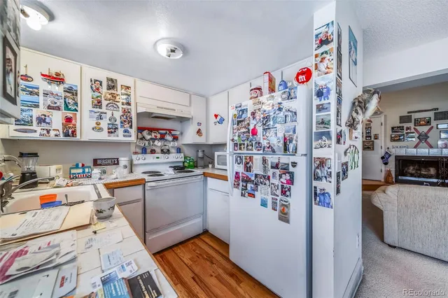 a storage room with cabinets