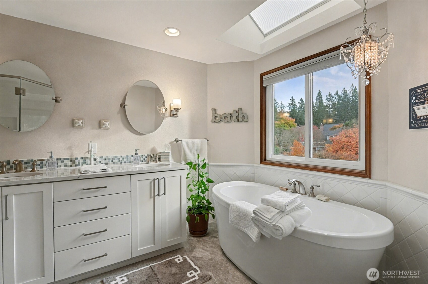 15823 Southeast 182nd Place Renton, WA 98058 - Photo 19 of 30 a bathroom with a granite countertop sink and a mirror