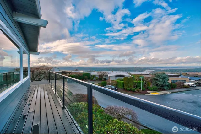 an aerial view of a swimming pool