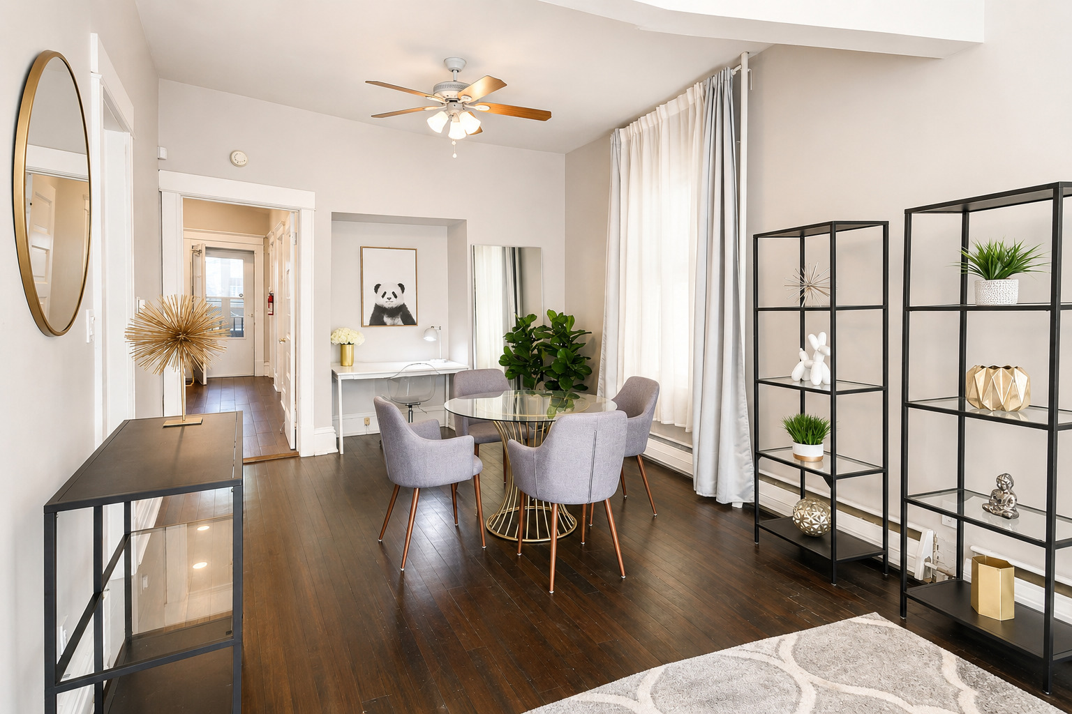3749 North Seminary Avenue, Unit 1 Chicago, IL 60613 - Photo 3 of 25 a view of a dining room with furniture window and wooden floor