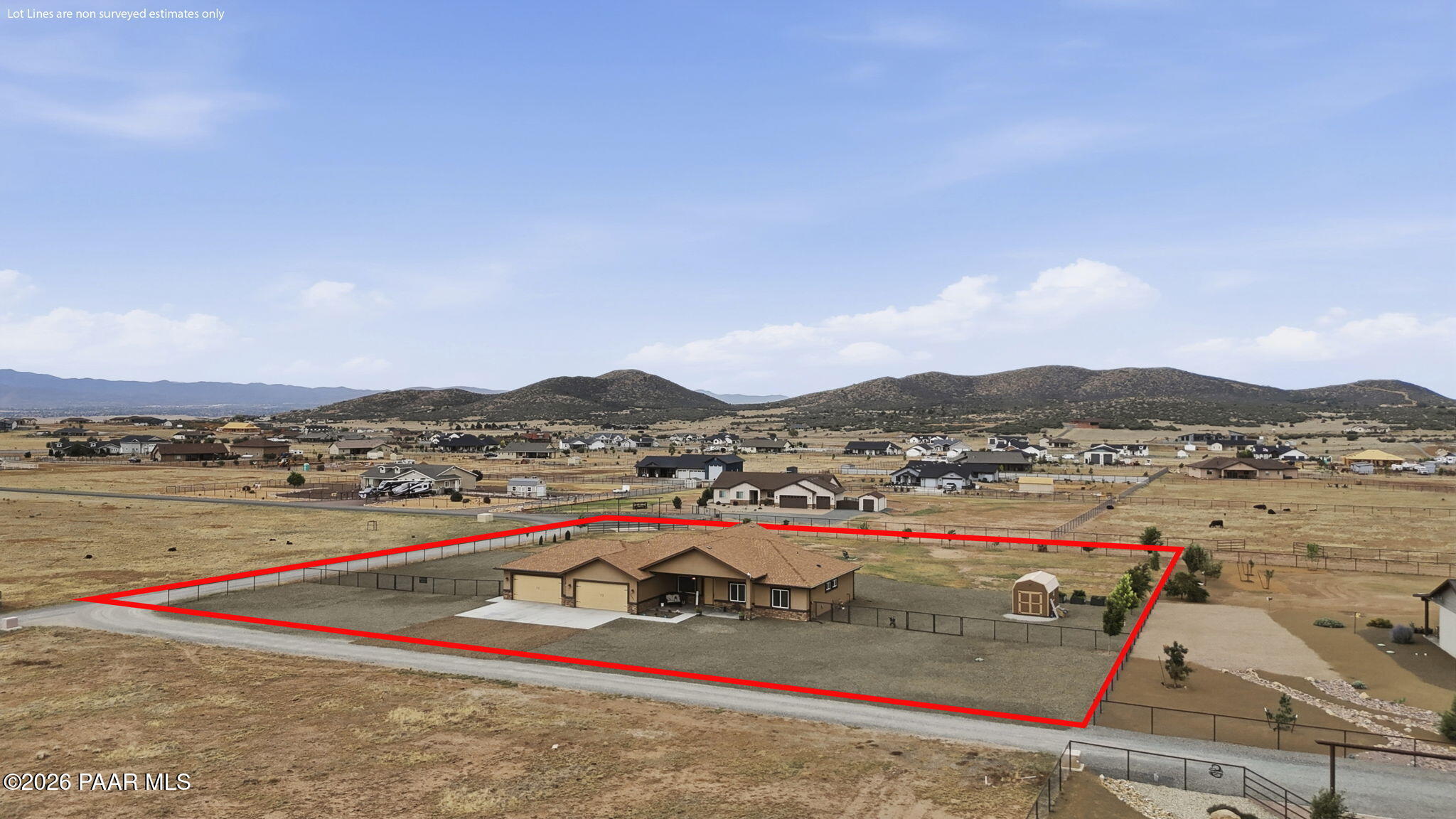 9860 North Loper Road Prescott Valley, AZ 86315 - Photo 44 of 46 6-Aerial Front 3 Lot Line