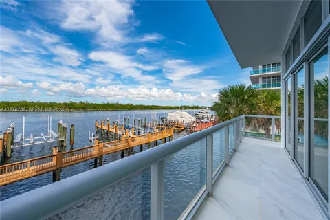 a view of a balcony with city view