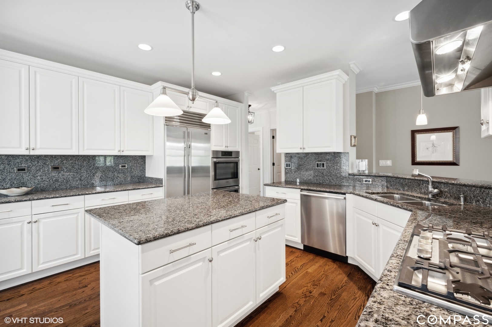 1437 Kittyhawk Lane Glenview, IL 60026 - Photo 14 of 39 a kitchen with stainless steel appliances granite countertop a sink stove and white cabinets