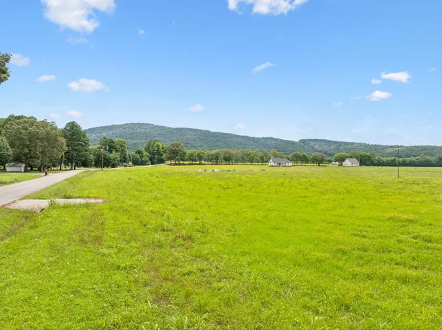 a view of a lake with a city