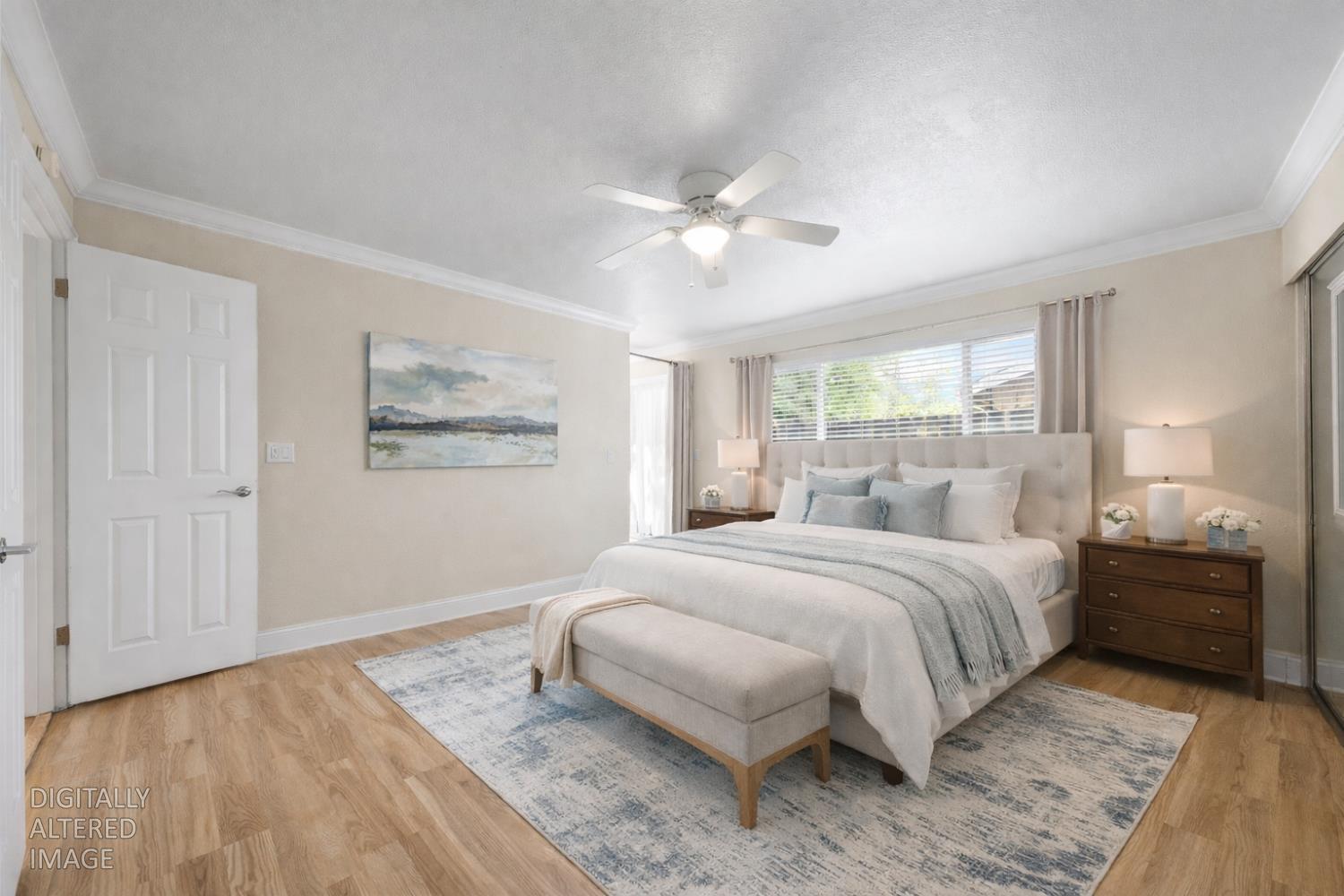 8930 Genoa Avenue Orangevale, CA 95662 - Photo 23 of 46 a bedroom with a large bed and a chandelier