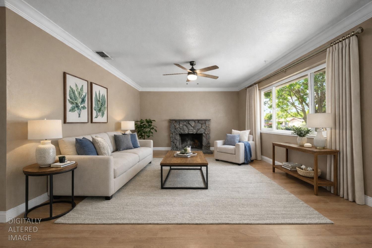 8930 Genoa Avenue Orangevale, CA 95662 - Photo 4 of 46 a living room with furniture and a fireplace