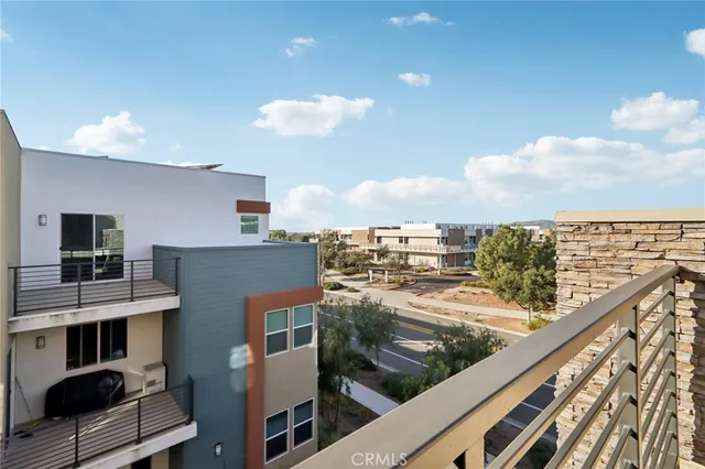 a view of a city from a balcony