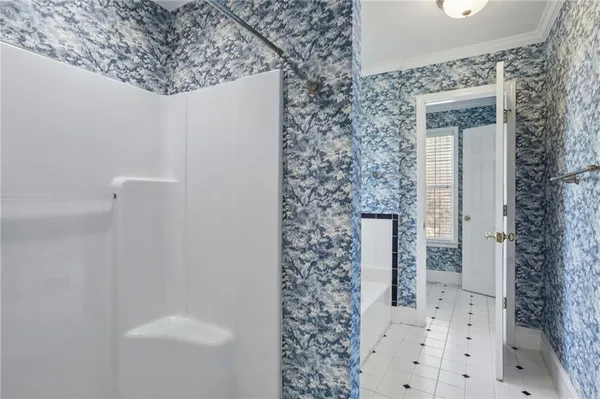 a bathroom with a shower