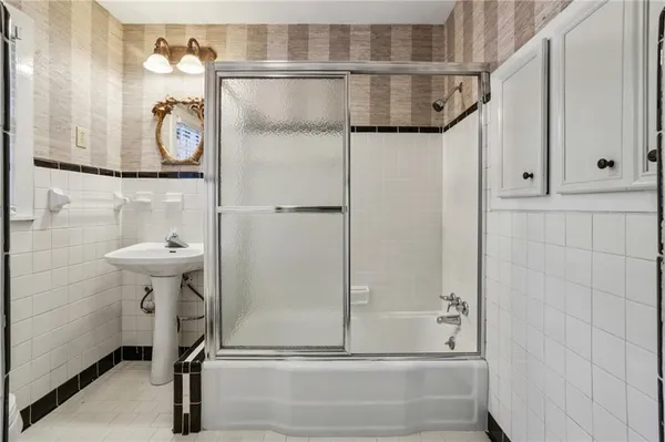a bathroom with a shower