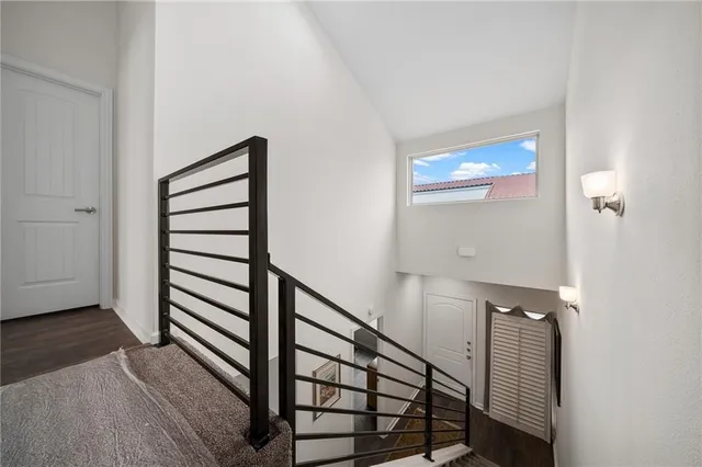 a view of entryway with wooden floor